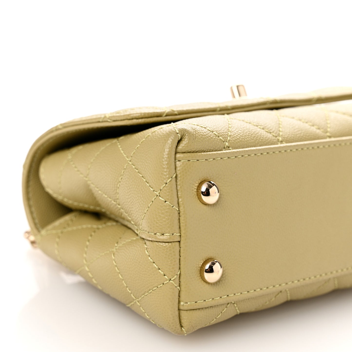 Caviar Quilted Extra Mini Coco Handle Flap Light Green