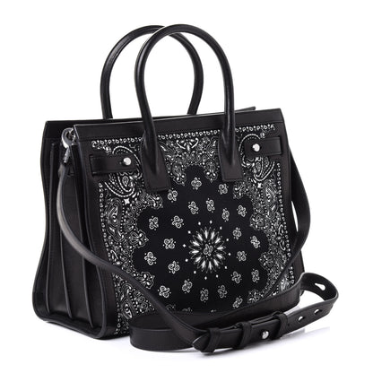 Saint Laurent Calfskin Cotton Bandana Baby Sac De Jour Black 2 of 4