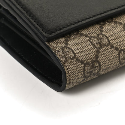 Gucci Calfskin GG Supreme Monogram Continental Wallet Black 10 of 12
