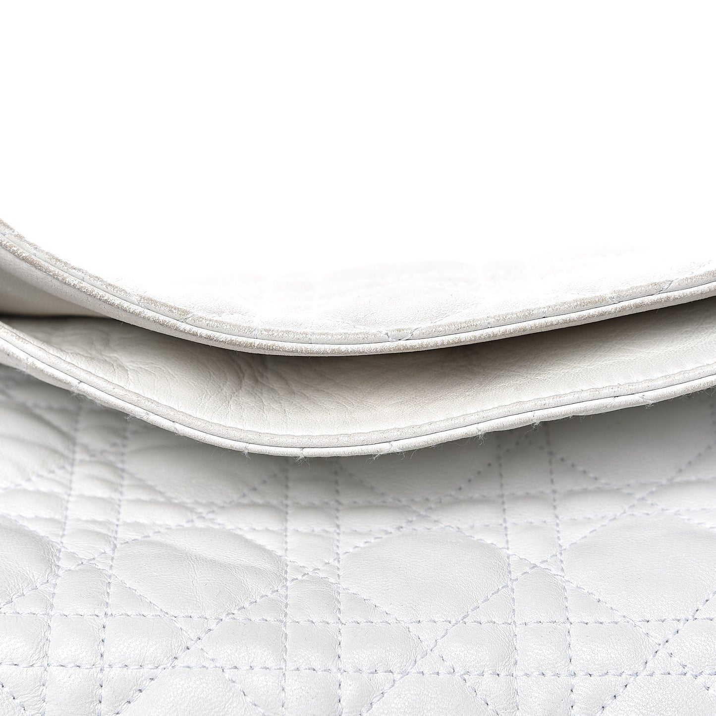 Lambskin Cannage Large Dior Soft Hobo White