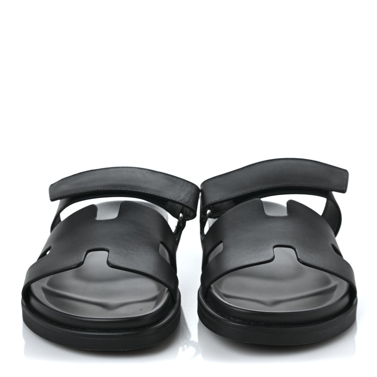 Hermes Calfskin Mens Chypre Sandals 42.5 Black 2 of 10
