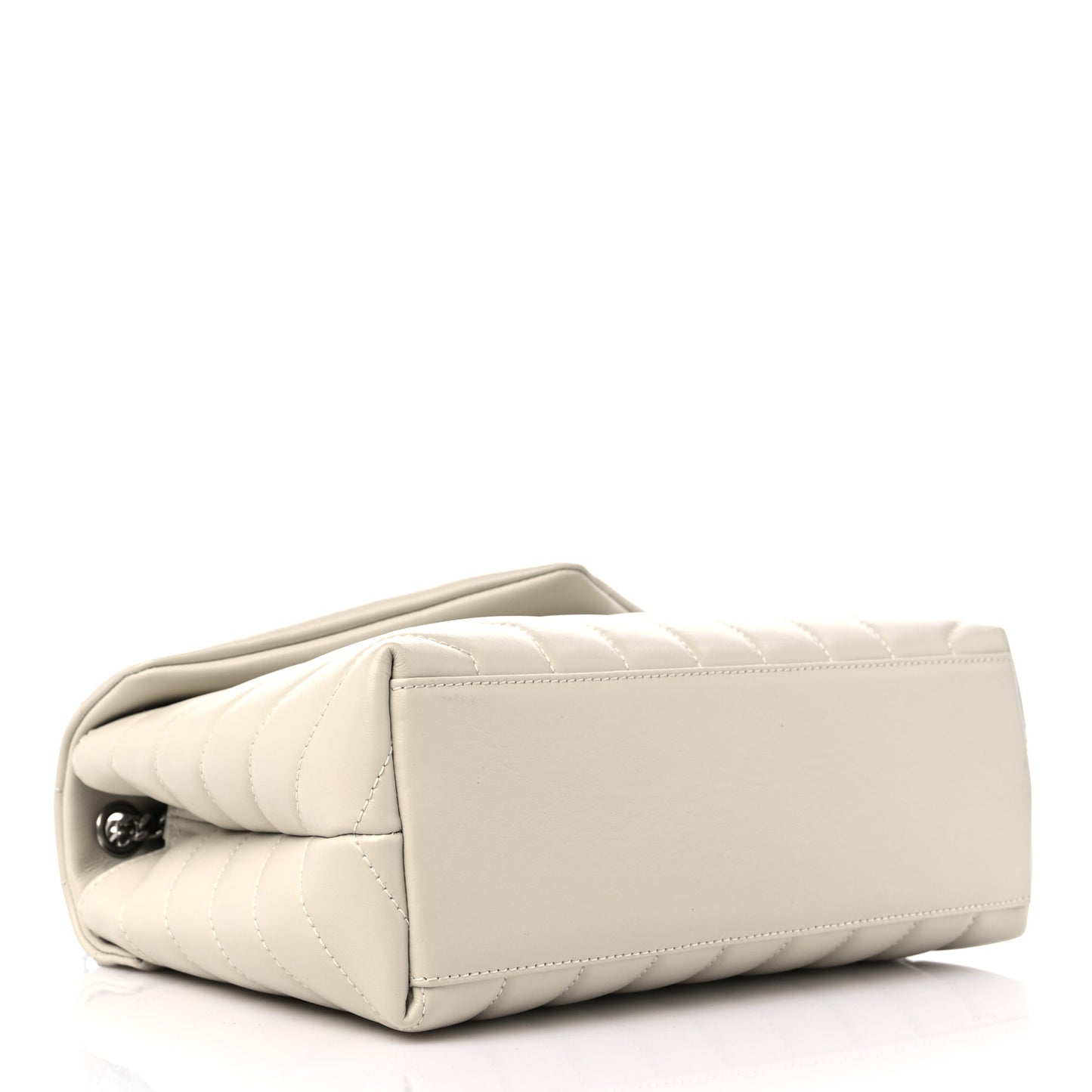 Calfskin Y Quilted Monogram Small Loulou Chain Satchel Crema Soft