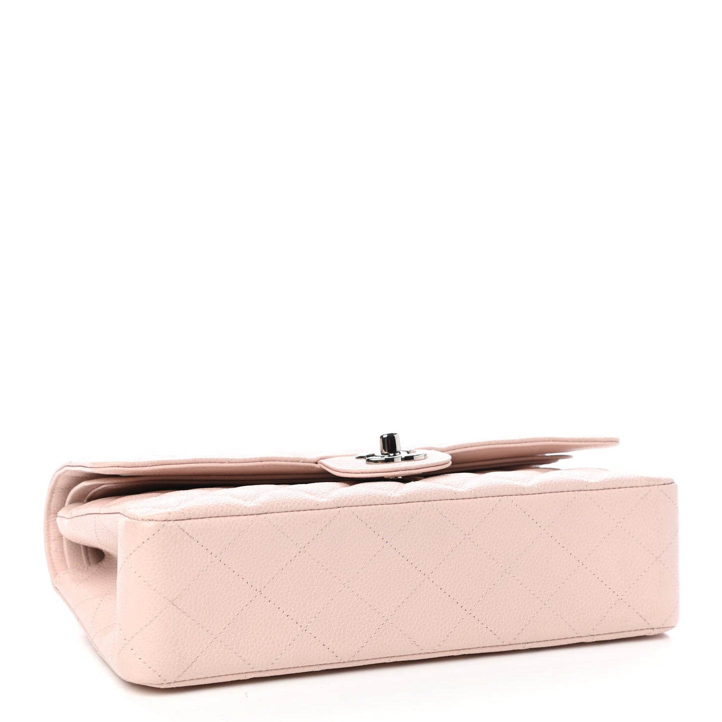 Caviar Quilted Medium Double Flap Light Pink