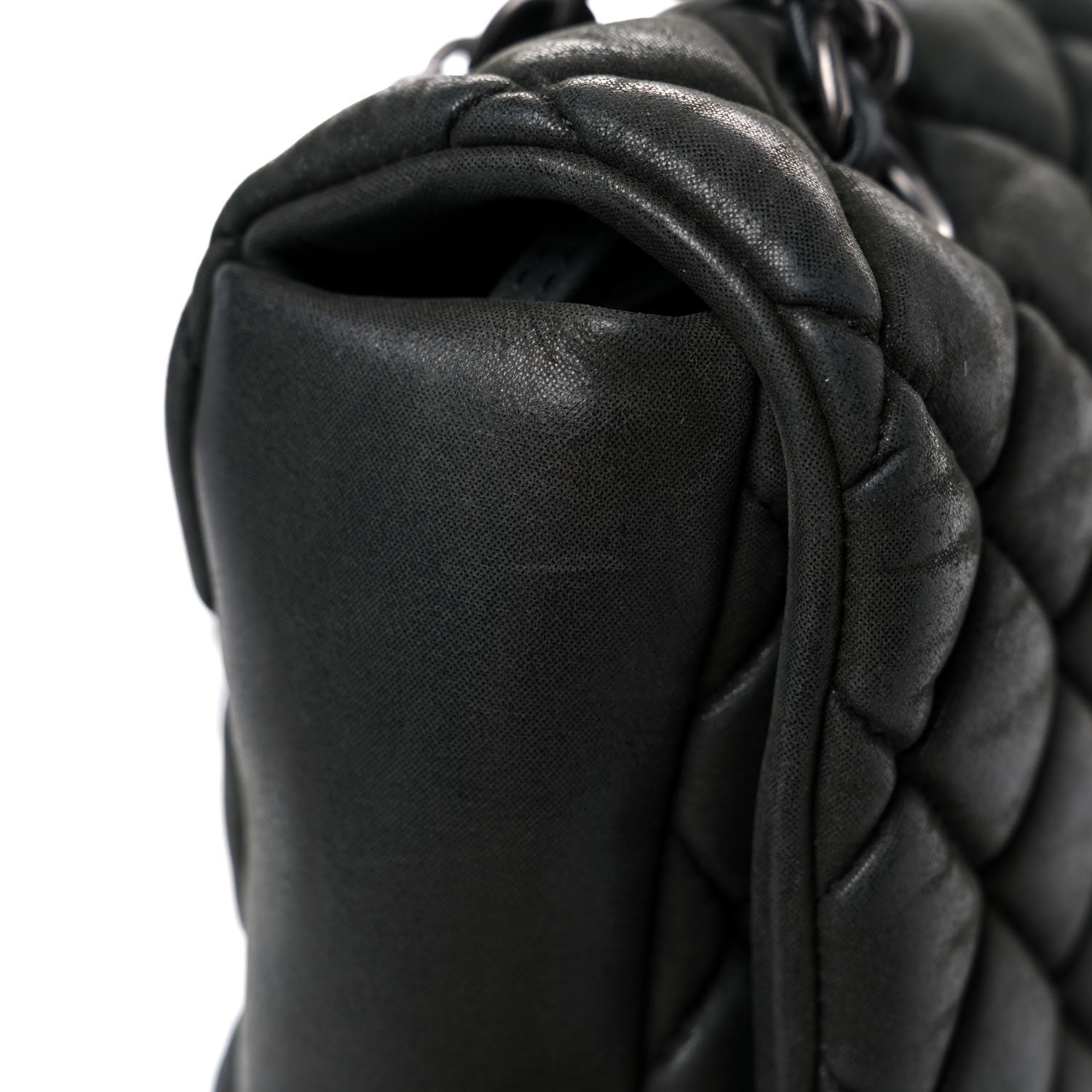 Chanel Iridescent Calfskin Quilted Small New Bubble Flap Anthracite 19 of 21