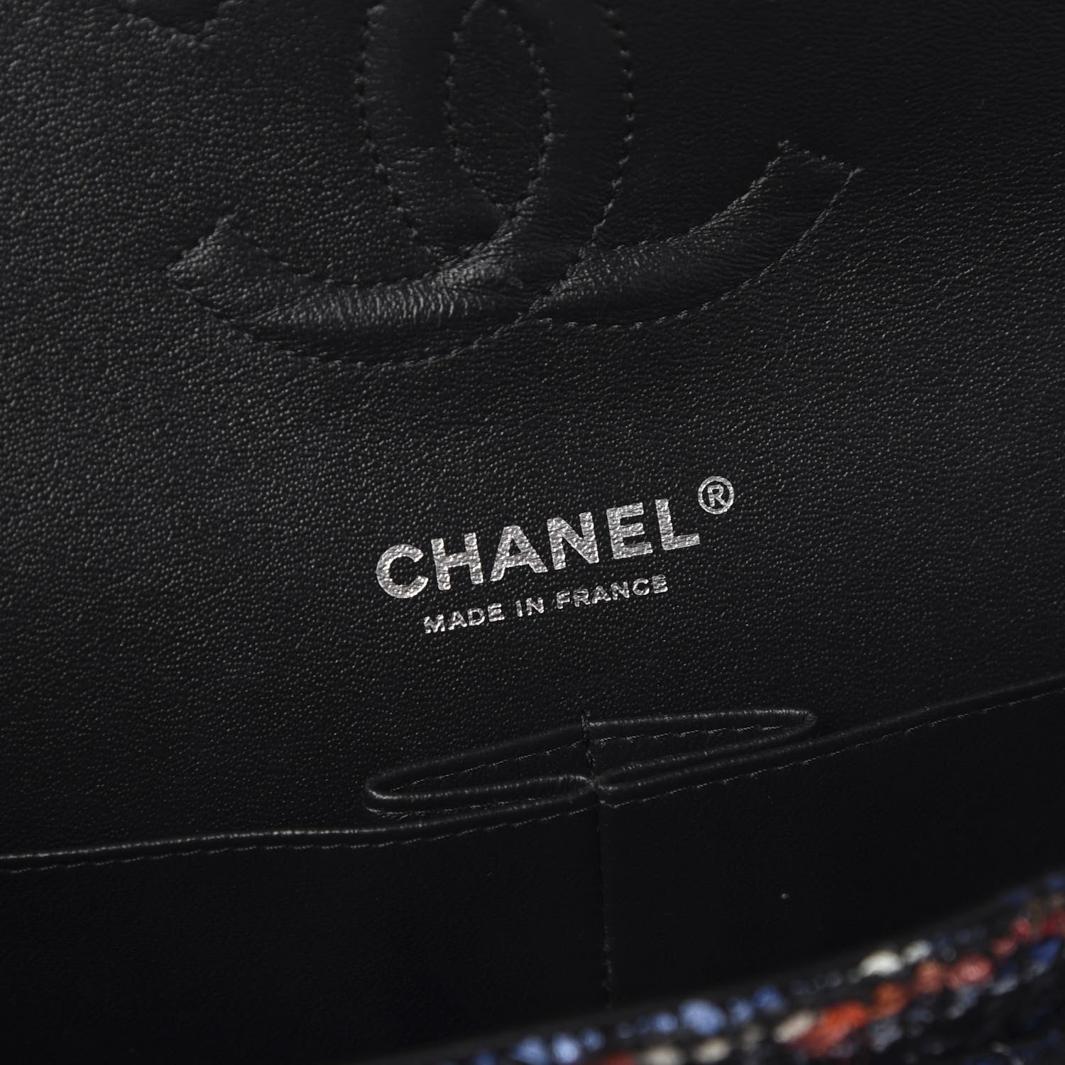 Chanel Tweed Sequin Chevron Quilted Medium Double Flap Multicolor 7 of 10