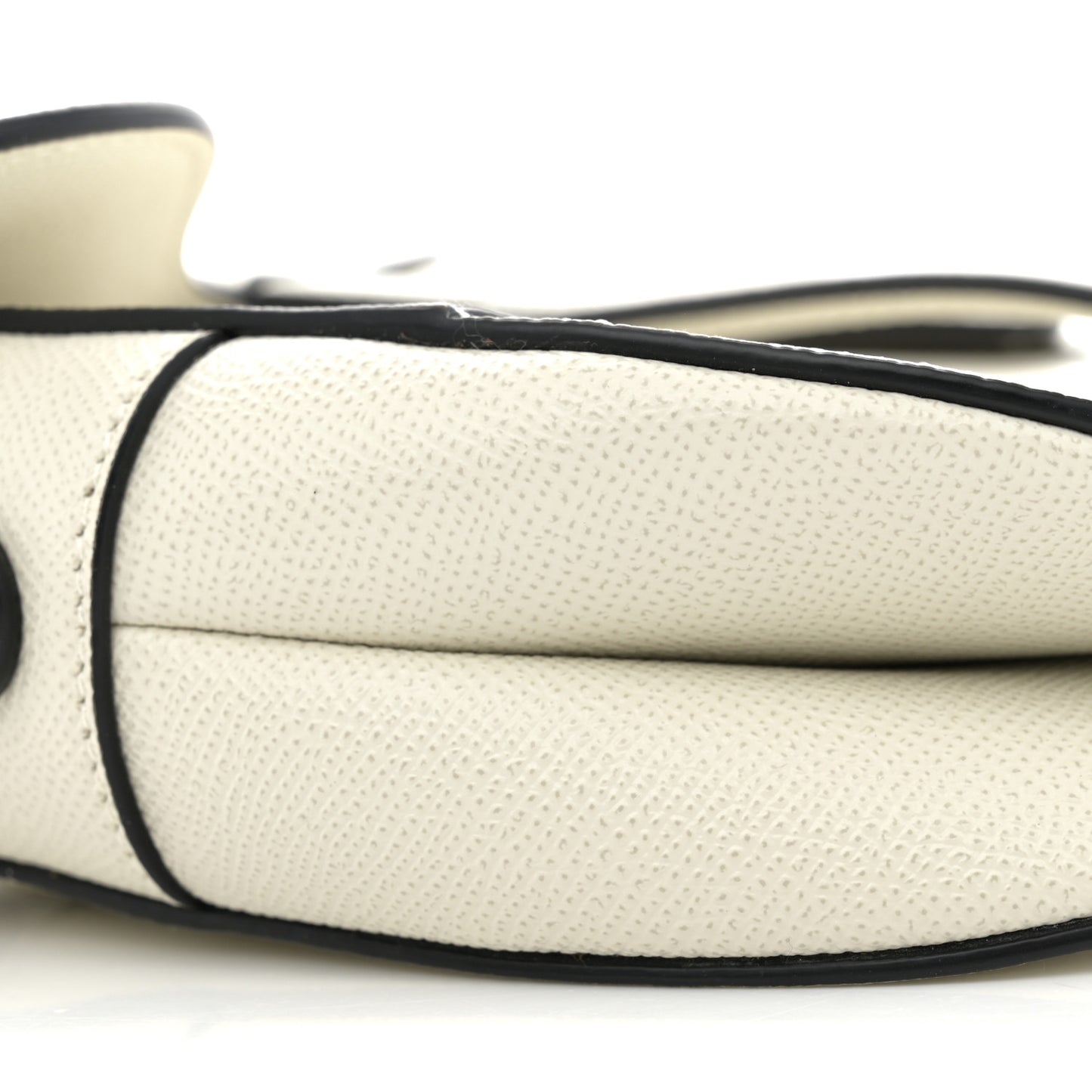Grained Calfskin Saddle Bag White