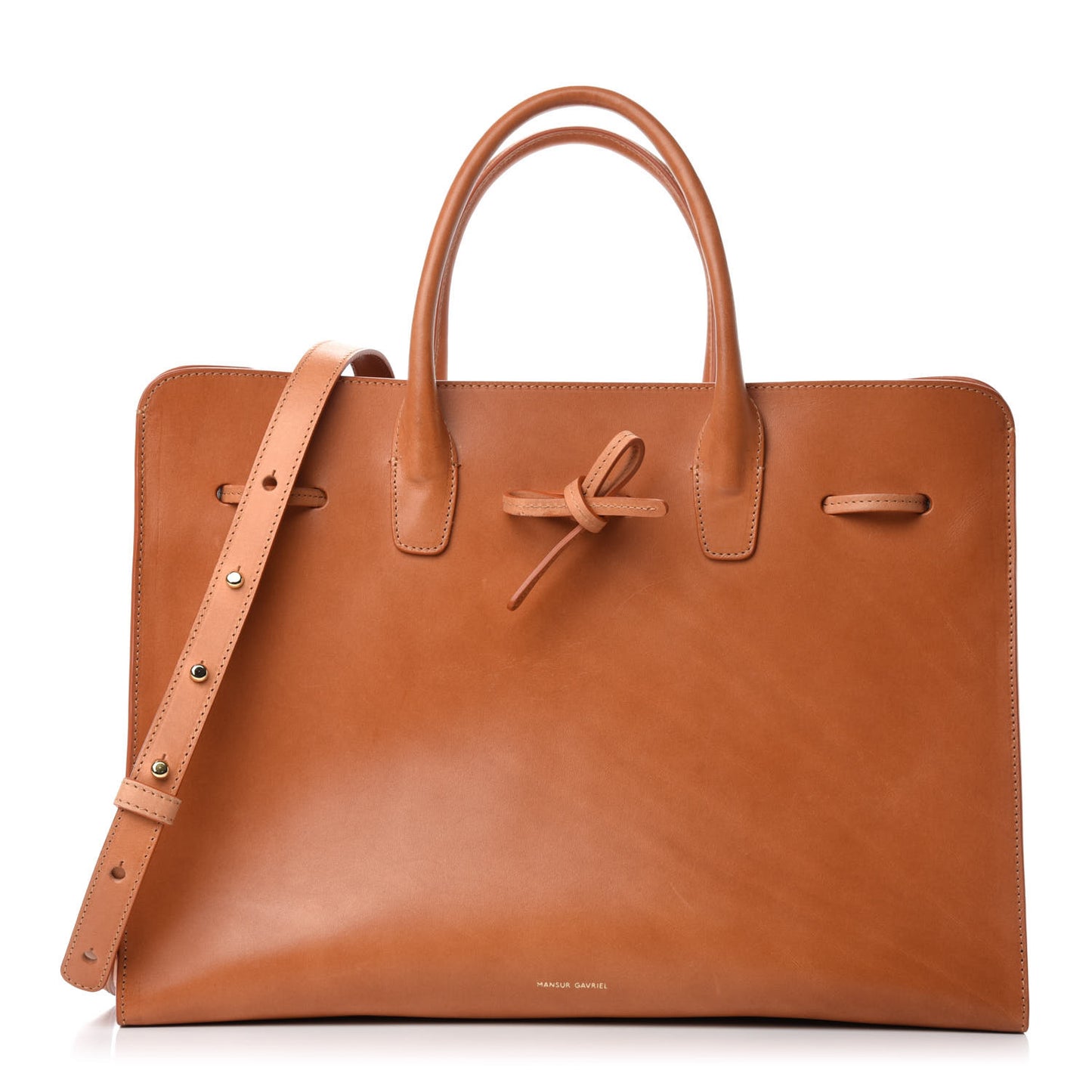 Vegetable Tanned Calfskin Large Sun Bag Camello