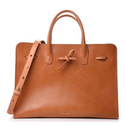 Mansur Gavriel Vegetable Tanned Calfskin Large Sun Bag Camello 1 of 9