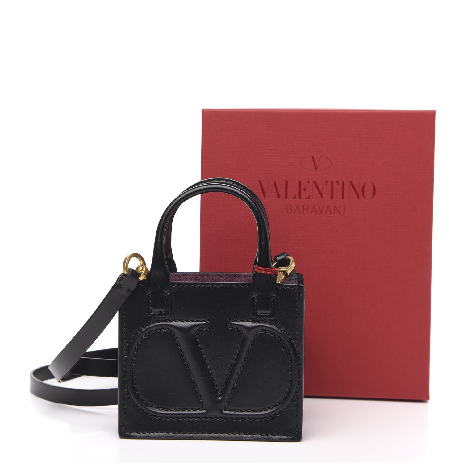 Valentino Garavani Calfskin VLogo Micro Walk Tote Black 10 of 10