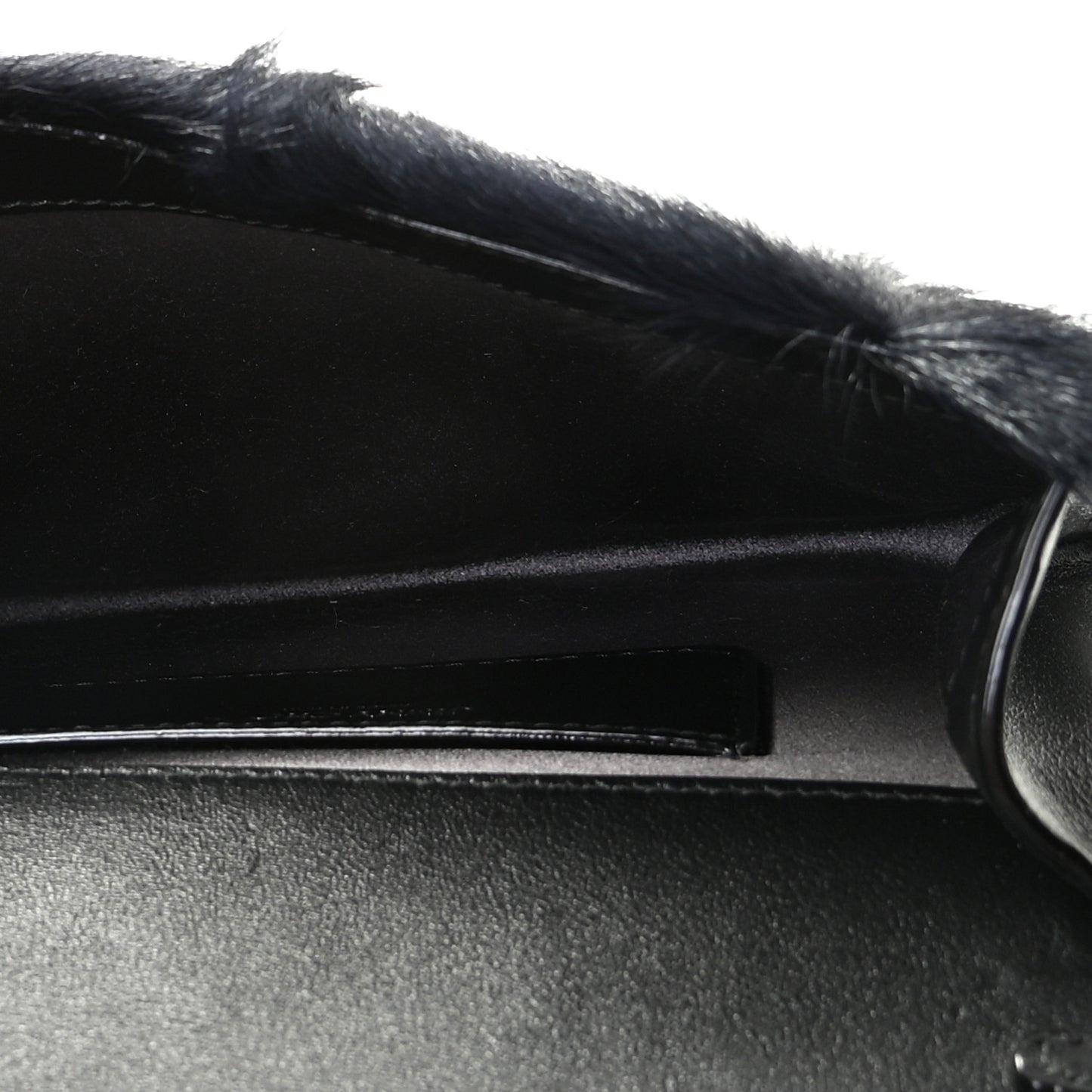 Faux Mink Varenne Chain Clutch Navy