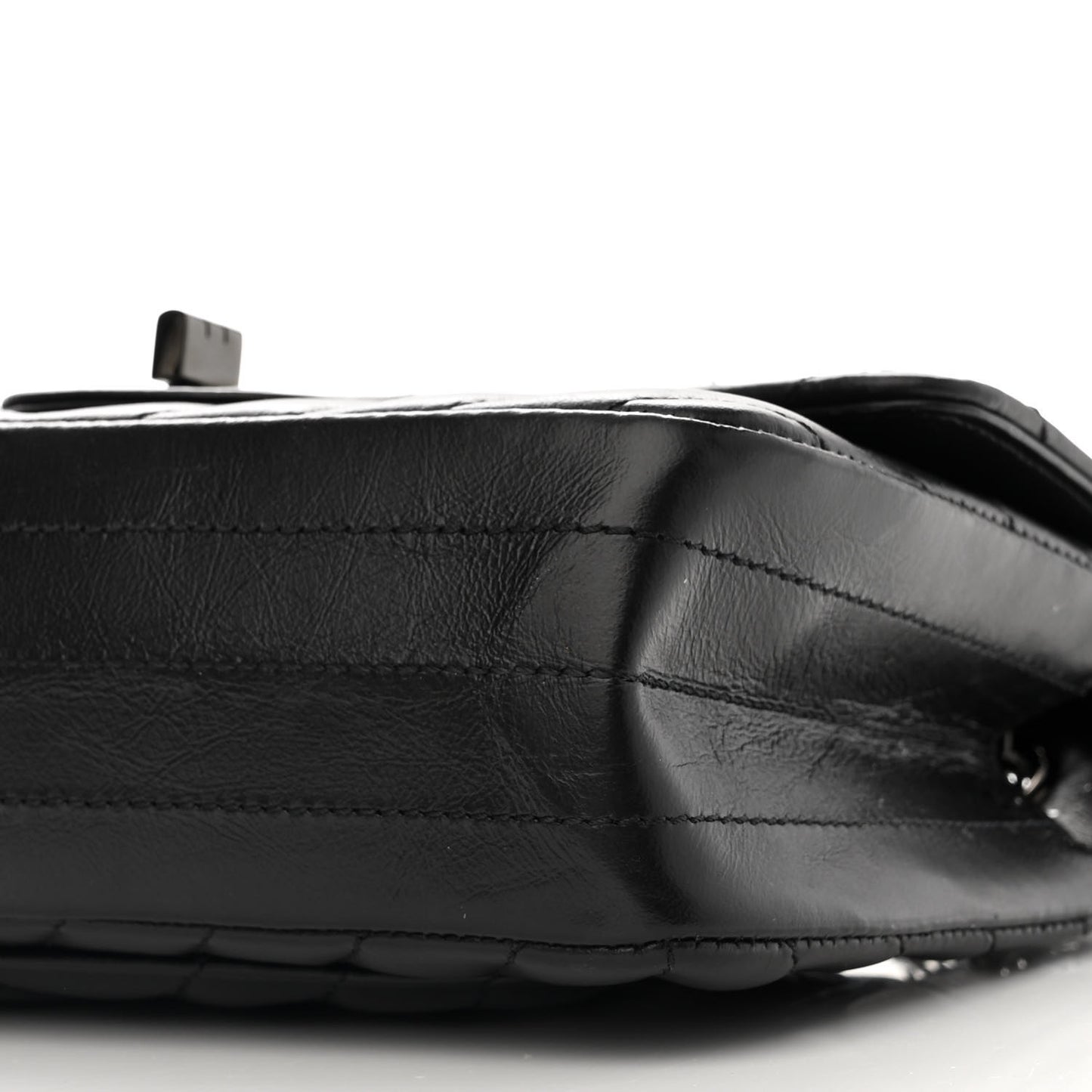 Aged Calfskin Chevron Quilted 2.55 Reissue Mini Flap So Black