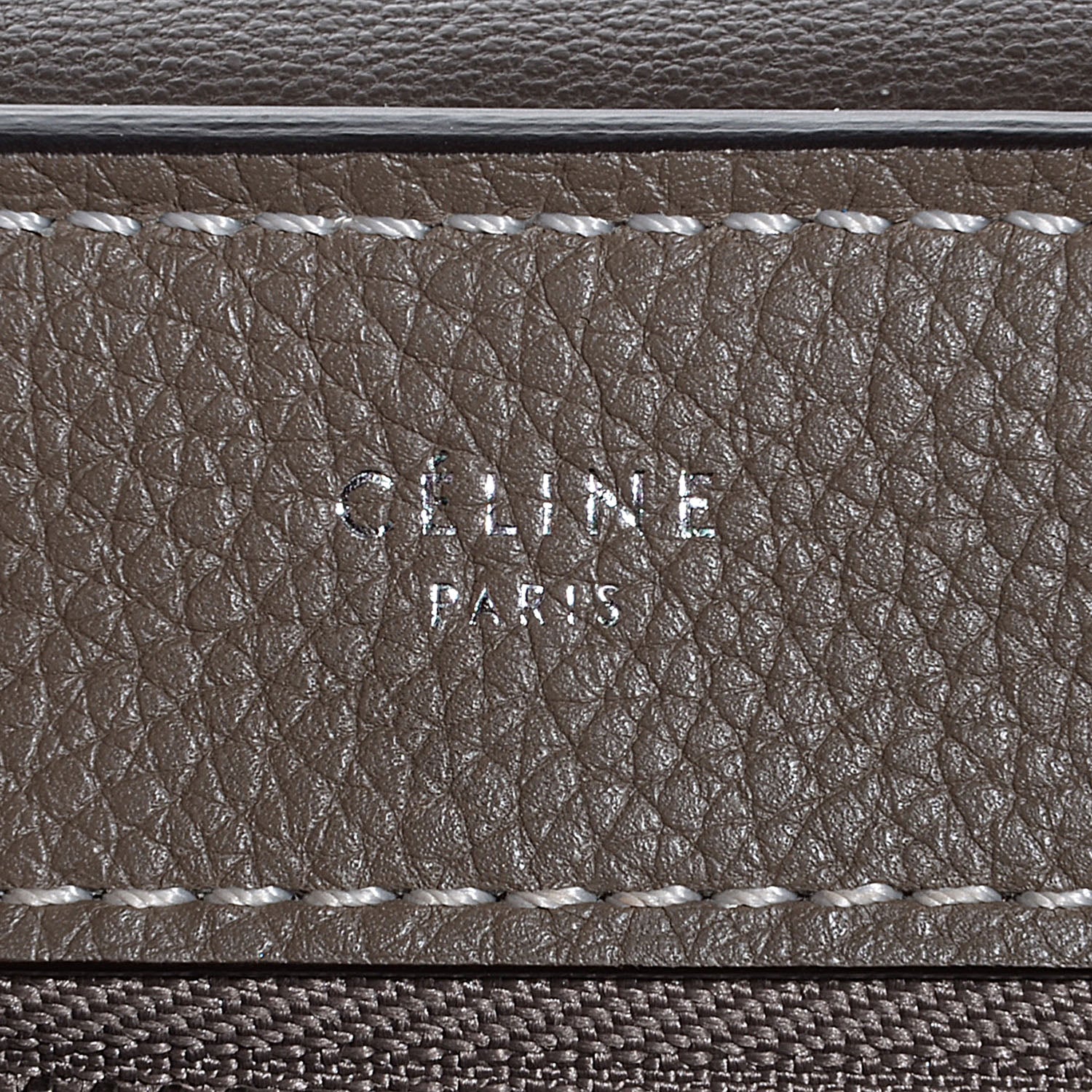 Celine Drummed Calfskin Suede Medium Trapeze Souris 7 of 10