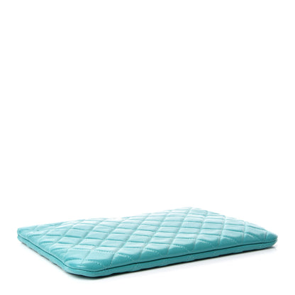 Chanel Caviar Quilted Medium Cosmetic Case Turquoise 4 of 8