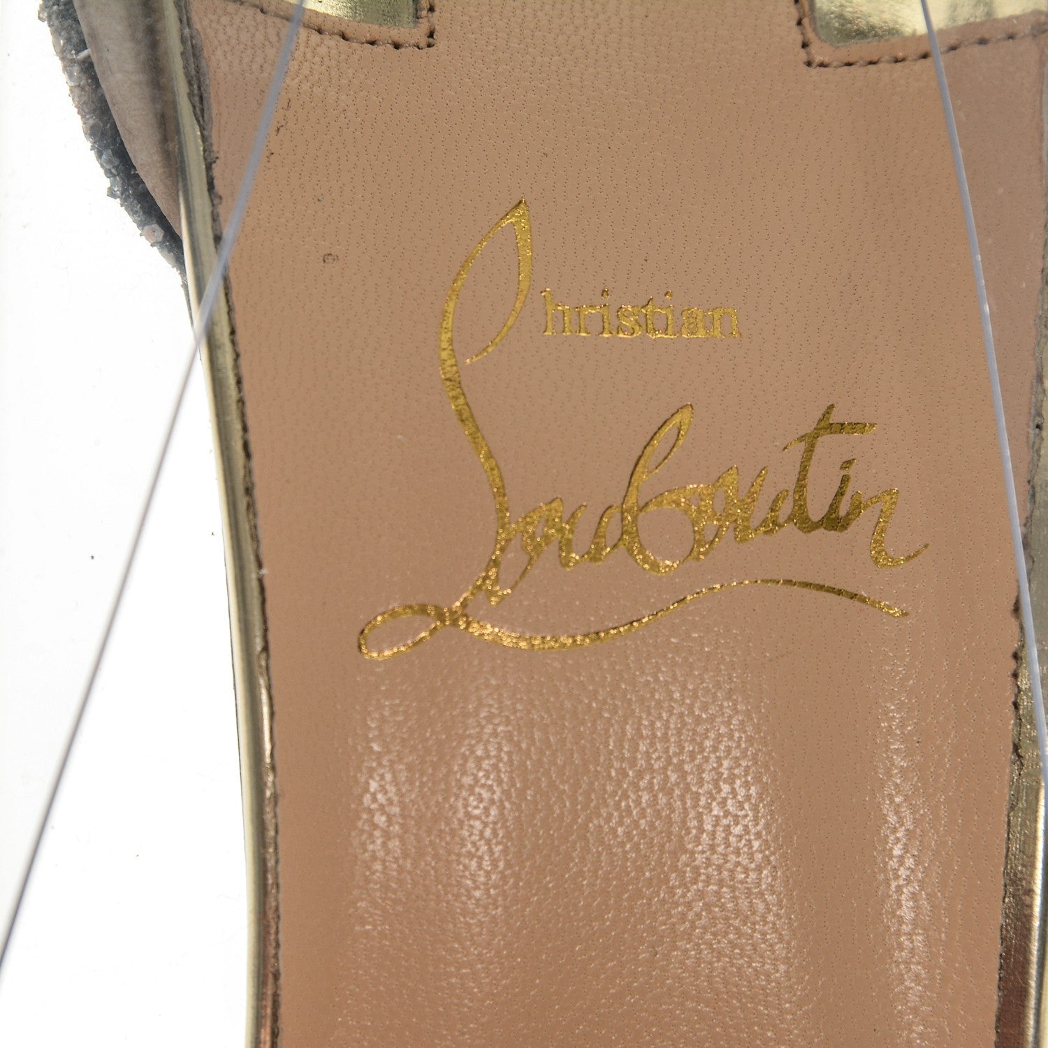 Christian Louboutin Debout Glitter Sirene 100 Pumps 40.5 Gold Transparent 7 of 7