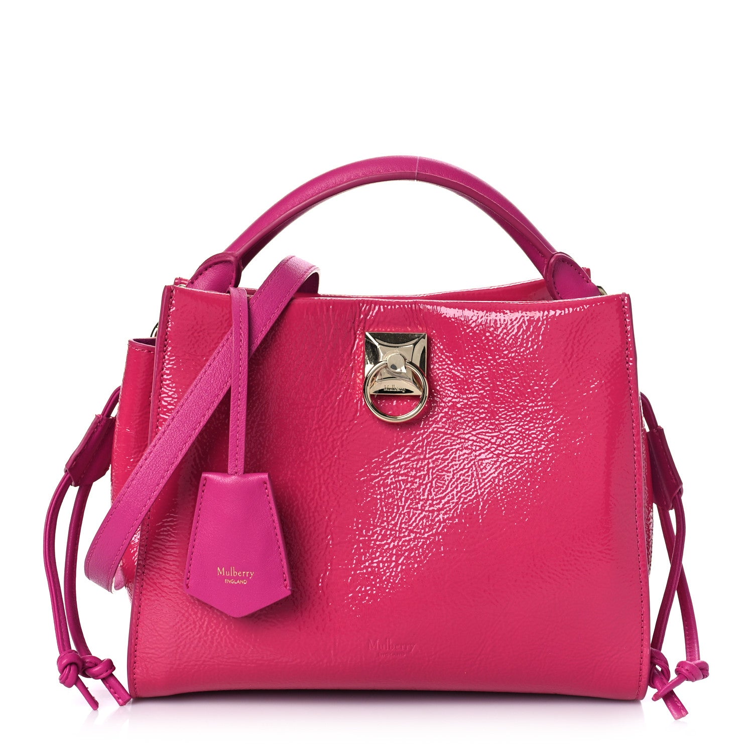 Mulberry Spongy Patent Calfskin Small Iris Tote Mulberry Pink 1 of 12