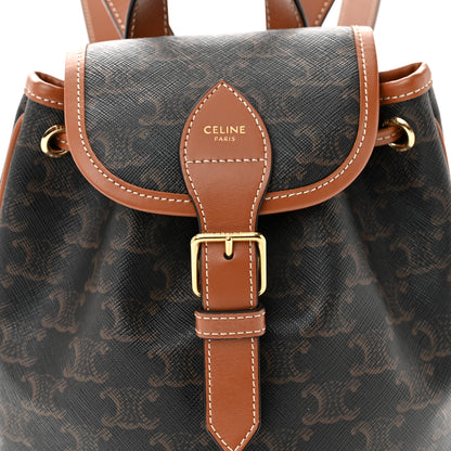 Celine Triomphe Canvas Calfskin Mini Folco Backpack Tan 6 of 8
