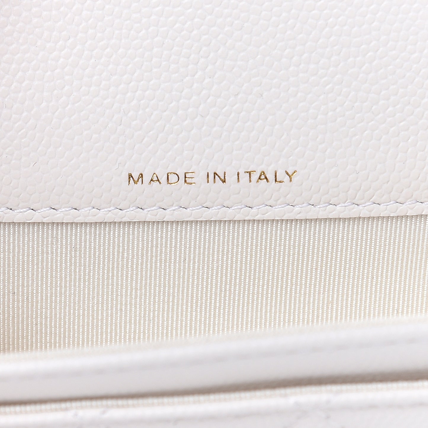 Caviar Quilted Flap Card Holder Wallet White