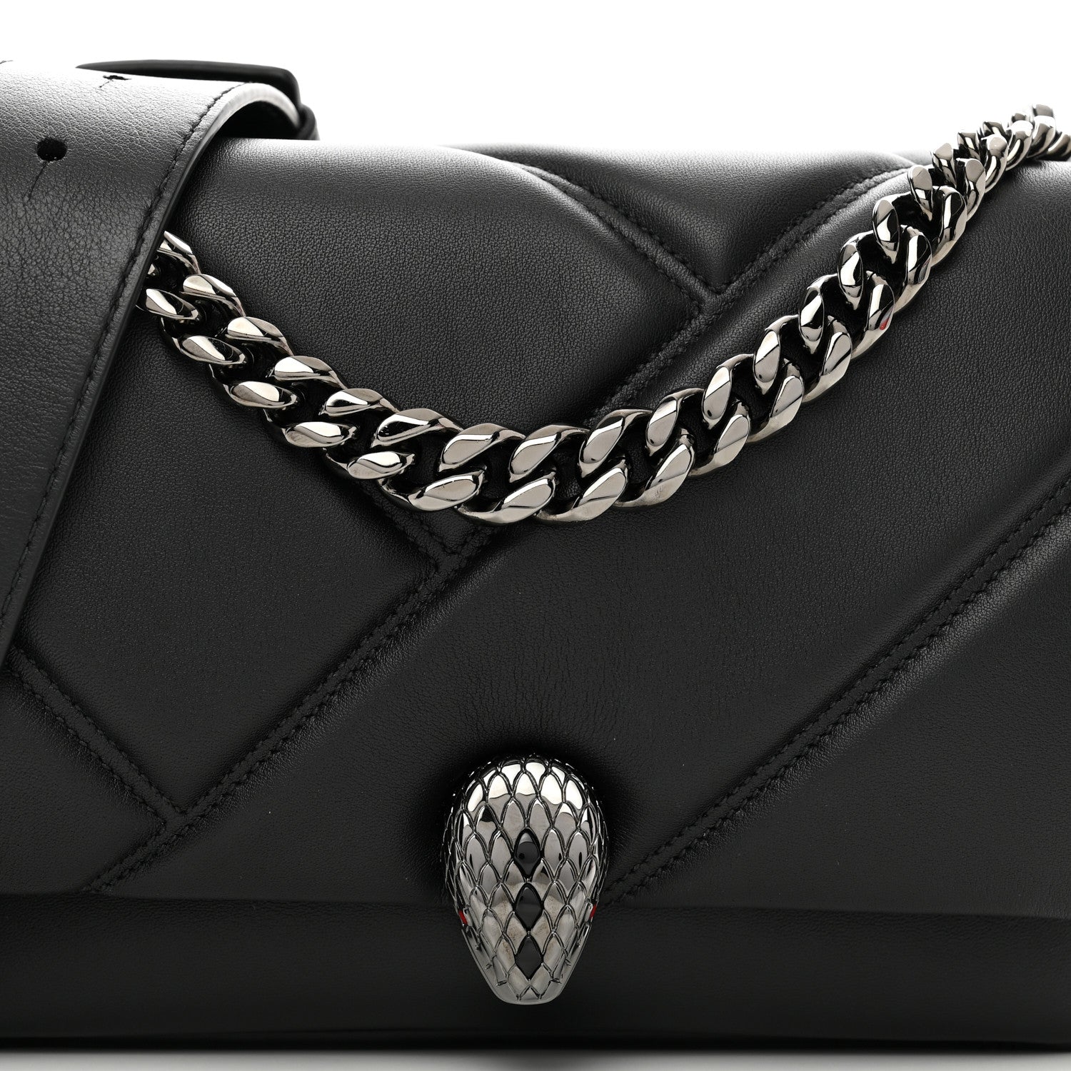 Bulgari Calfskin Matelasse Mini Serpenti Cabochon Crossbody Bag Black 5 of 11