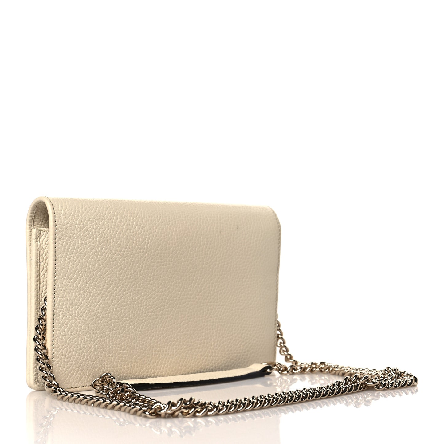 Pebbled Calfskin Soho Wallet on Chain Ivoire