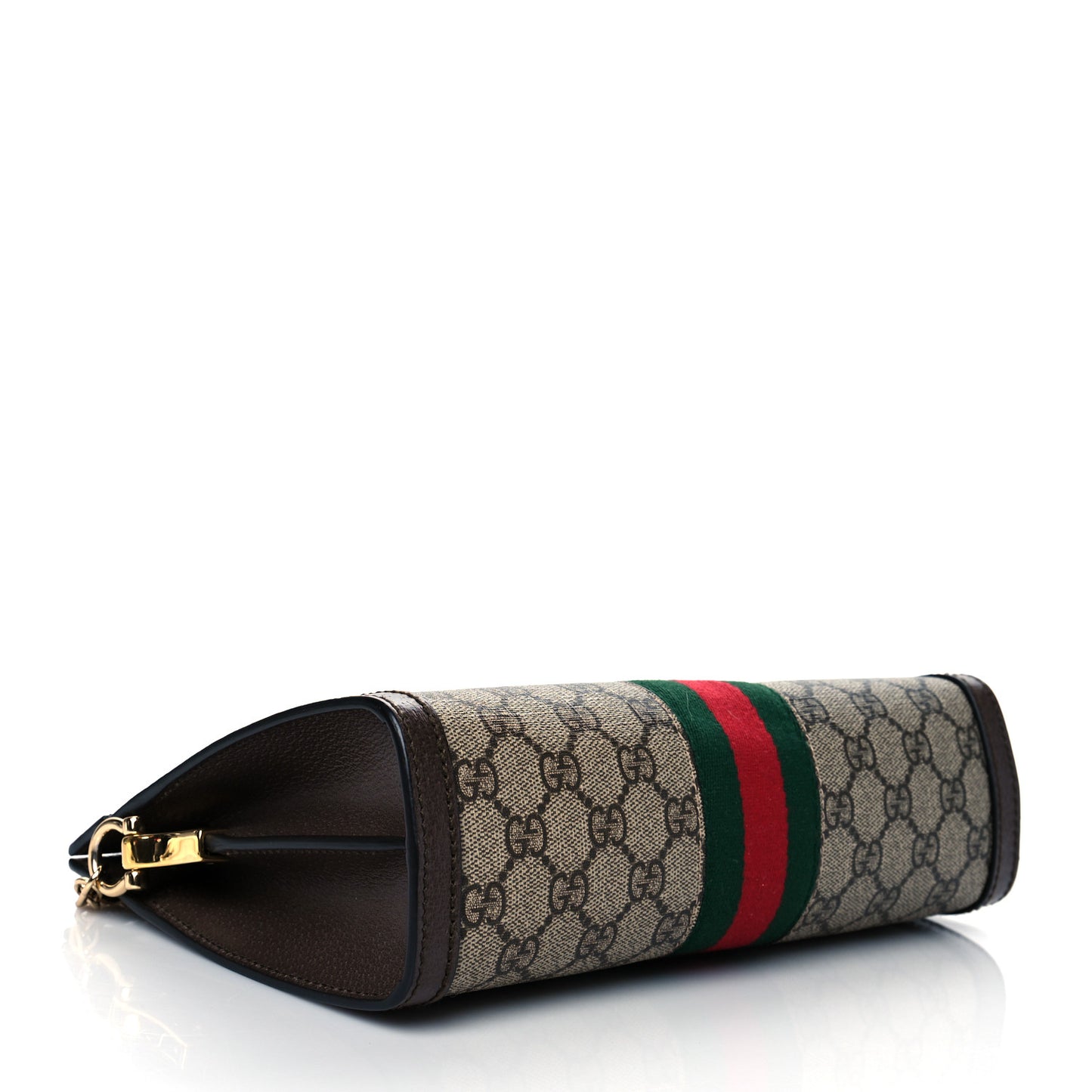 GG Supreme Monogram Web Small Ophidia Chain Shoulder Bag Brown