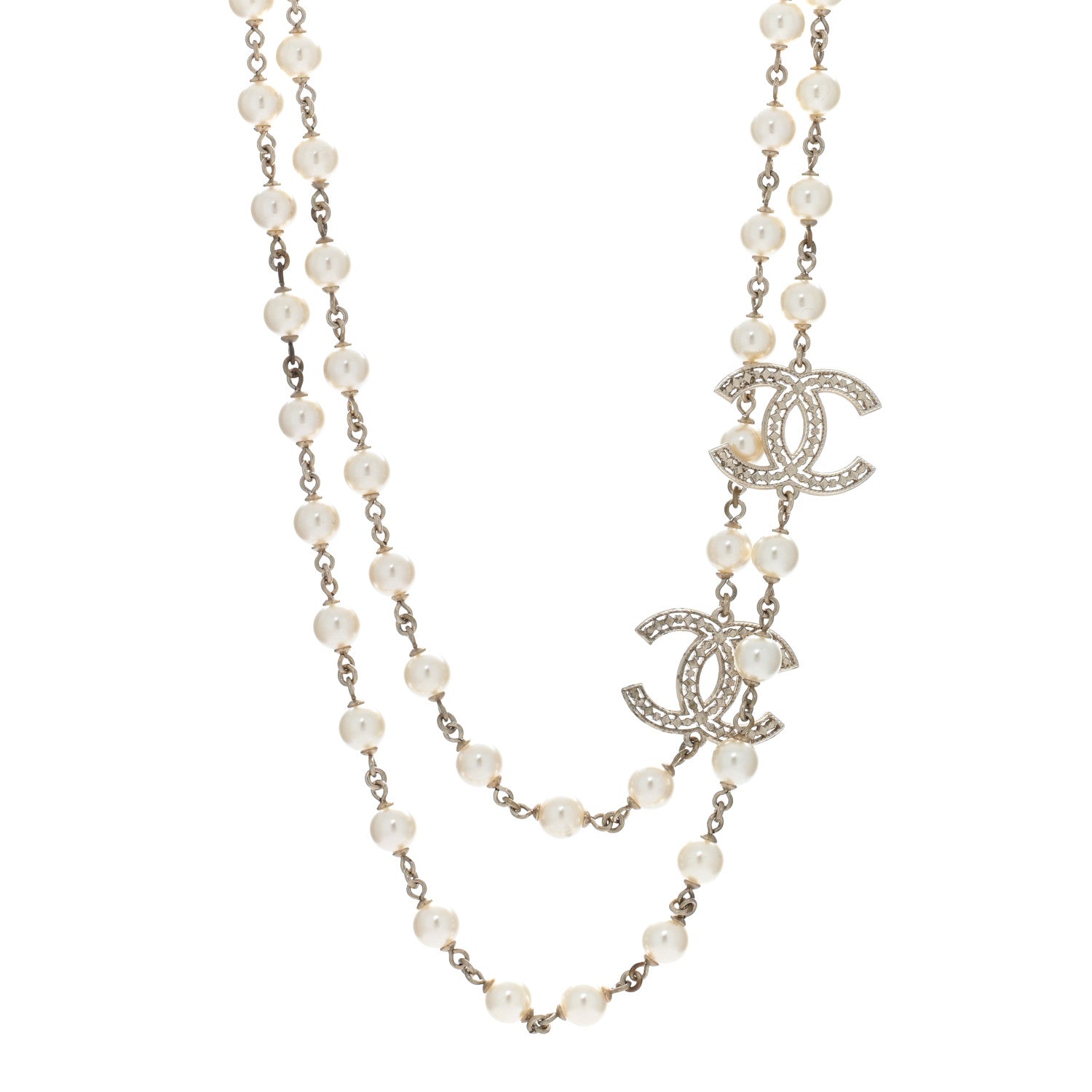 Chanel Pearl CC Long Necklace Light Gold 1 of 4