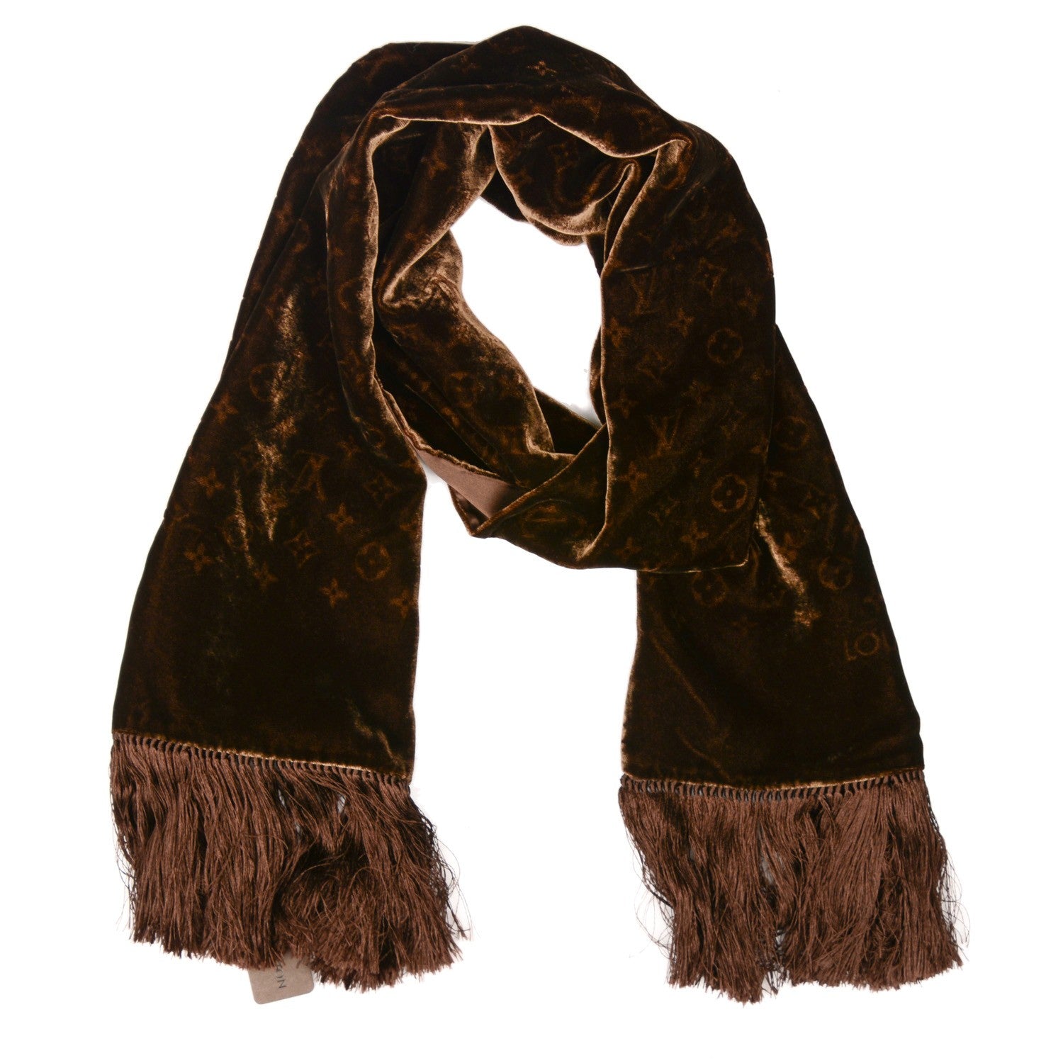 Louis Vuitton Monogram Velours Long Scarf Marron 1 of 6