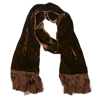 Louis Vuitton Monogram Velours Long Scarf Marron 1 of 6