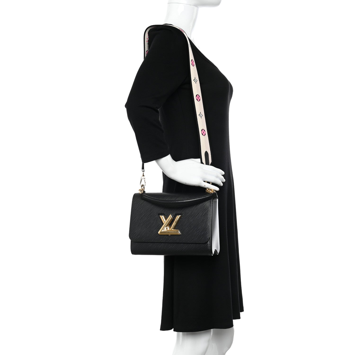 Louis Vuitton Epi Twist Top Handle Shoulder Bag MM Black 2 of 10