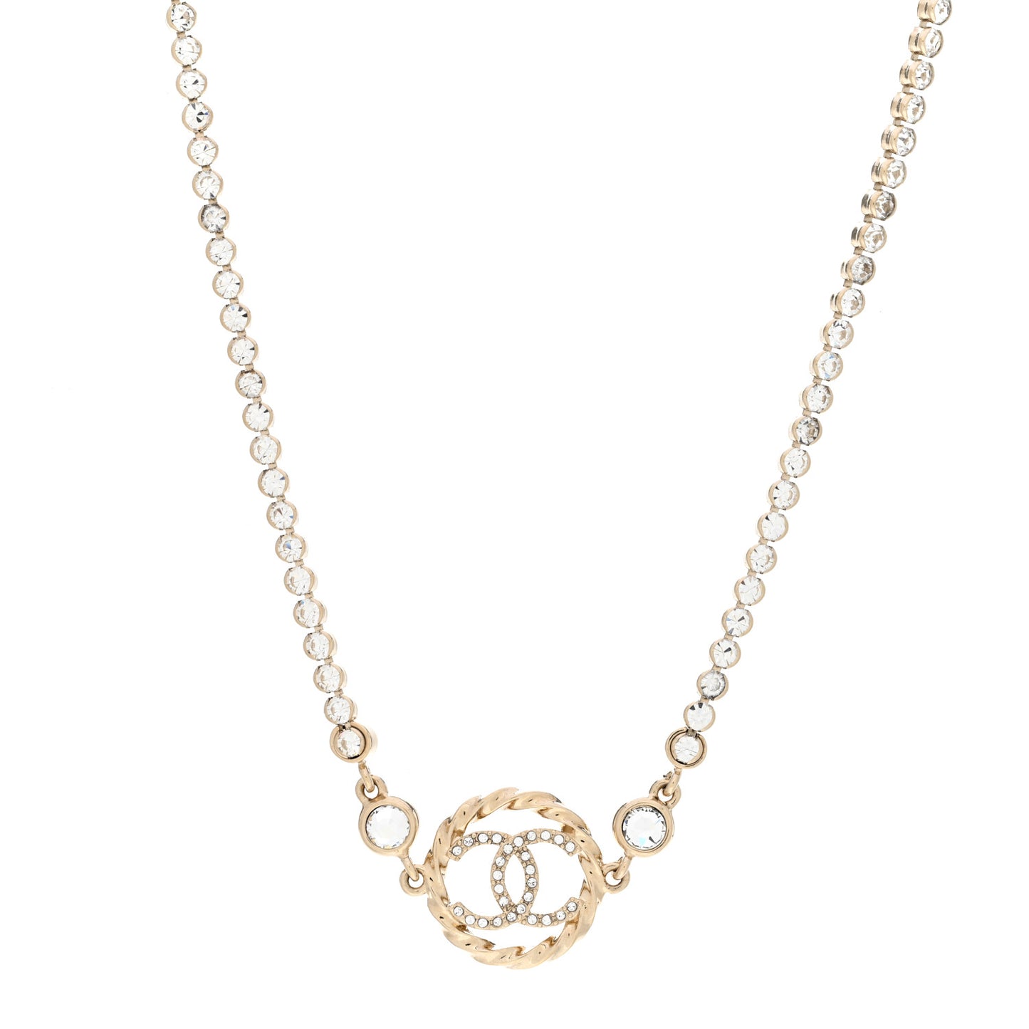 Crystal CC Choker Necklace Gold