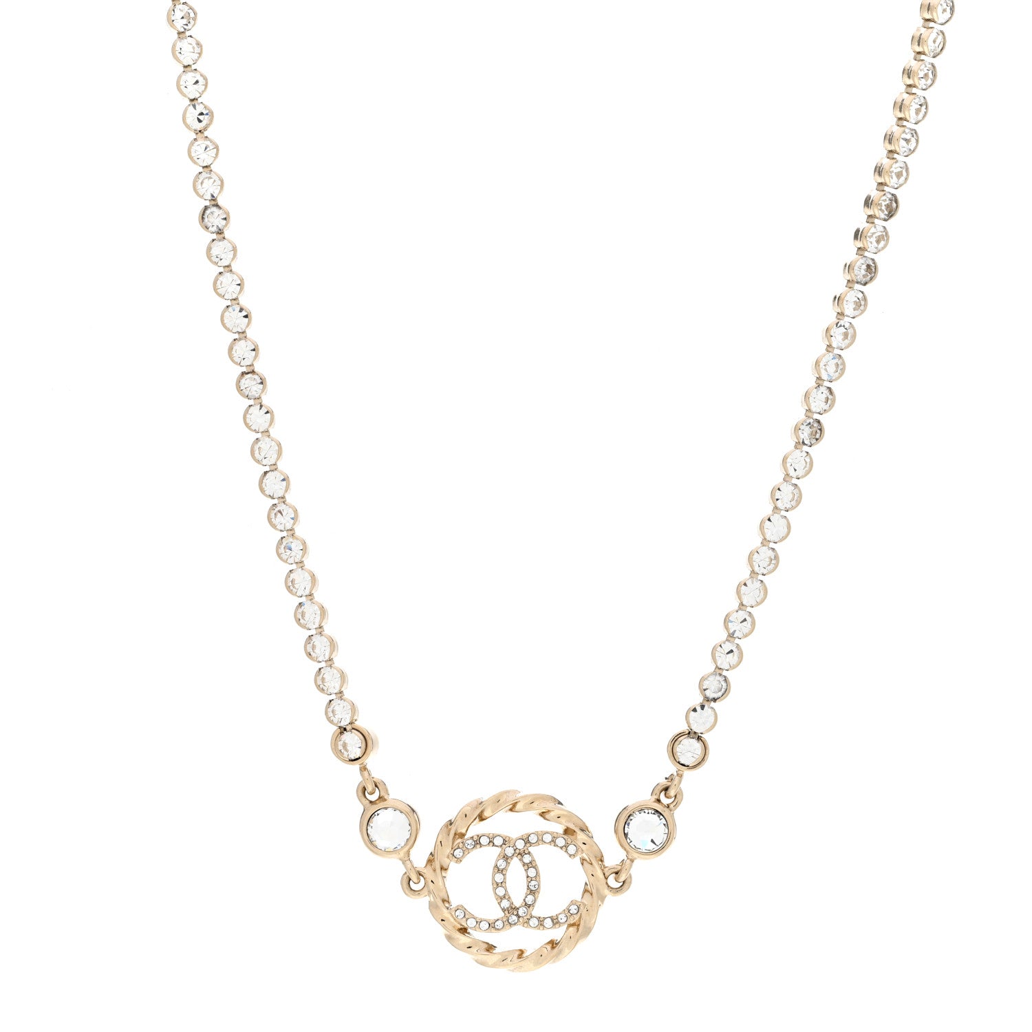 Chanel Crystal CC Choker Necklace Gold 1 of 5