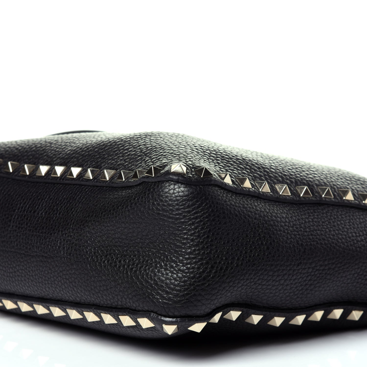 Valentino Garavani Pebbled Calfskin Small Rockstud Flip-Lock Messenger Bag Black 8 of 9
