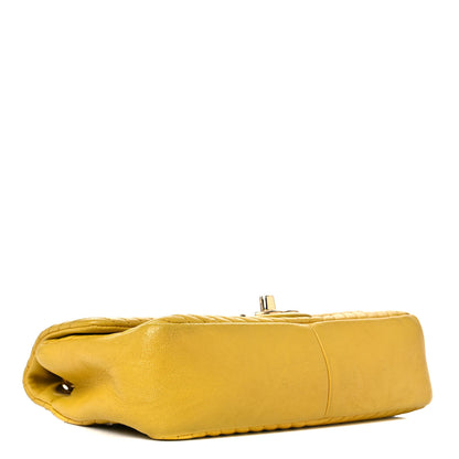 Chanel Calfskin Chevron Quilted Small Surpique Flap Yellow 4 of 16