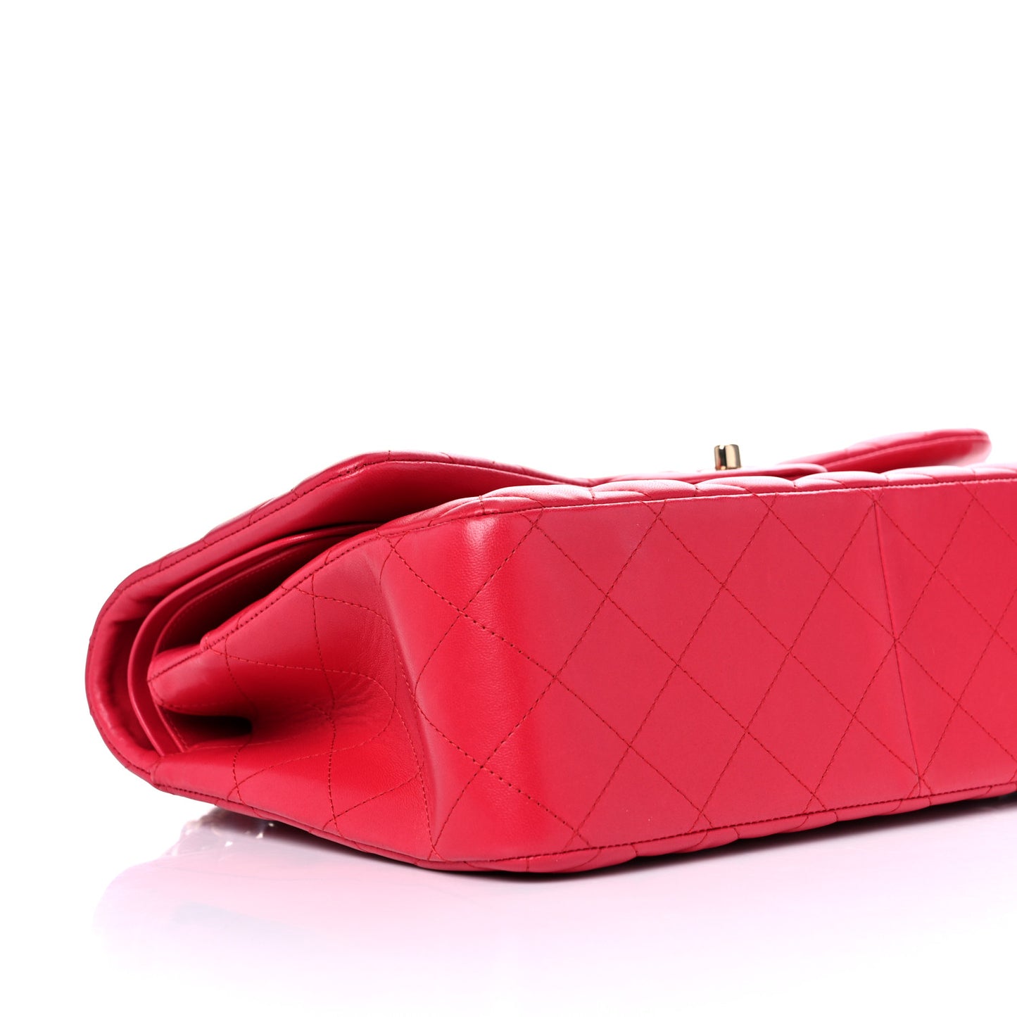 Lambskin Quilted Jumbo Double Flap Red