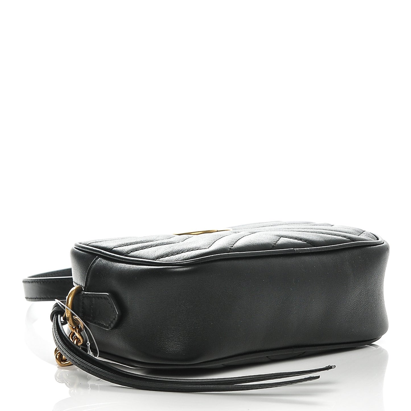 Calfskin Matelasse Mini GG Marmont Chain Shoulder Bag Black