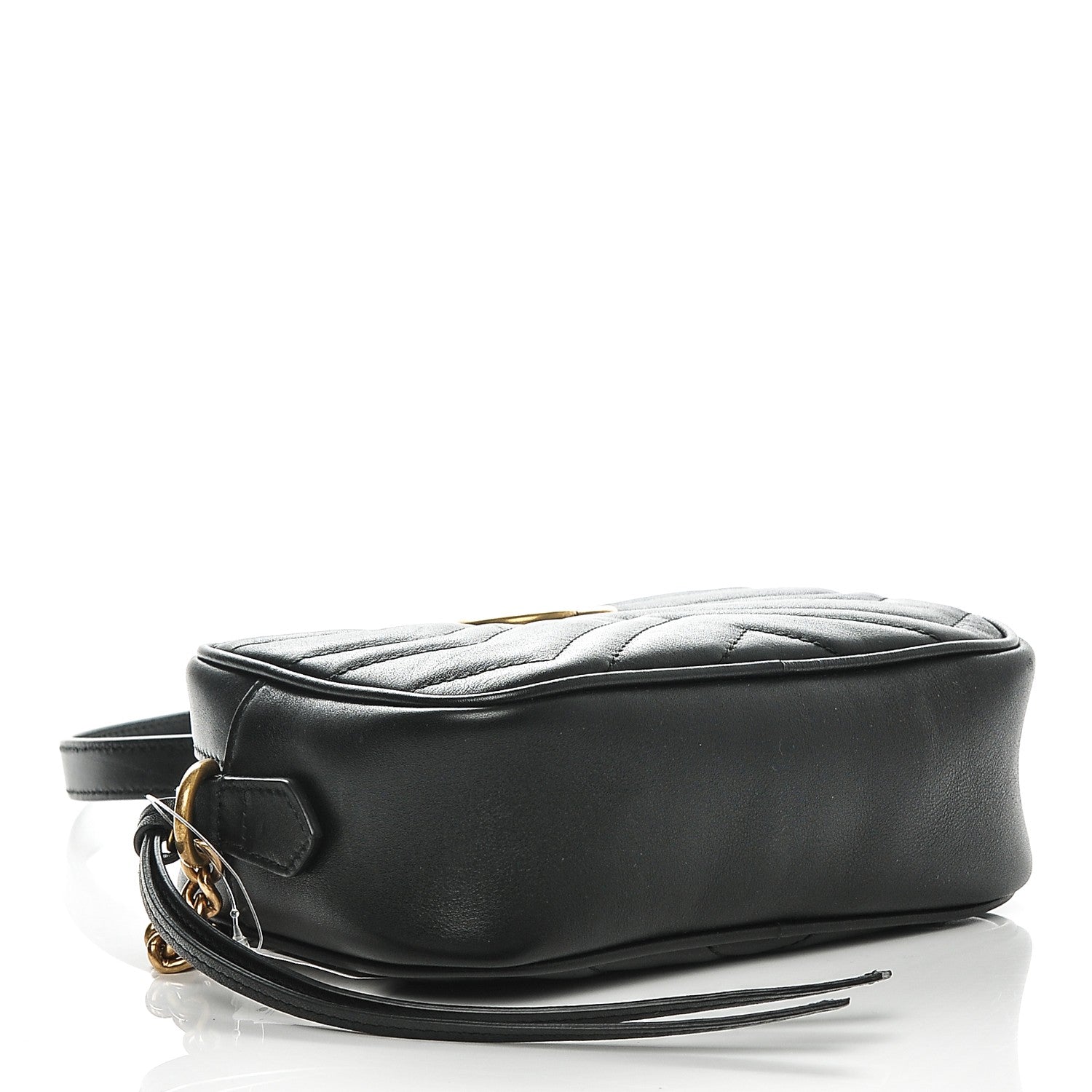 Gucci Calfskin Matelasse Mini GG Marmont Chain Shoulder Bag Black 4 of 6