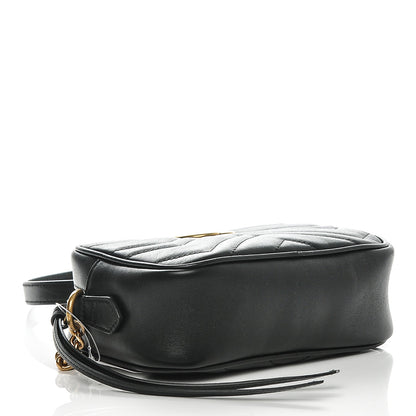 Gucci Calfskin Matelasse Mini GG Marmont Chain Shoulder Bag Black 4 of 6
