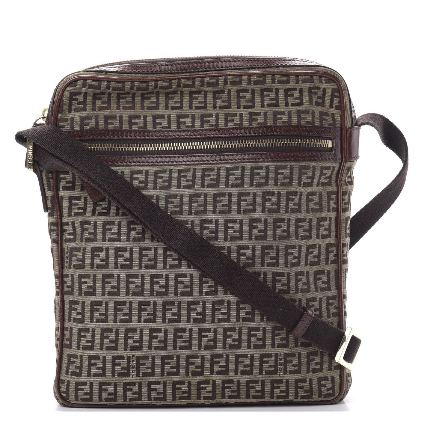 Zucchino Vitello Crossbody Messenger Mogano Panna Bruciato