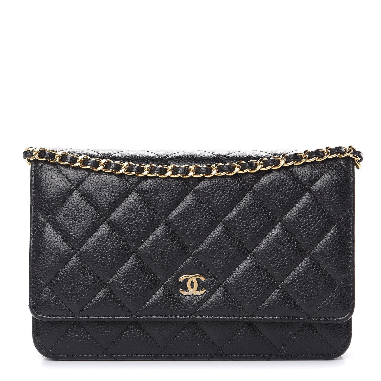 Caviar Quilted Wallet On Chain WOC Black