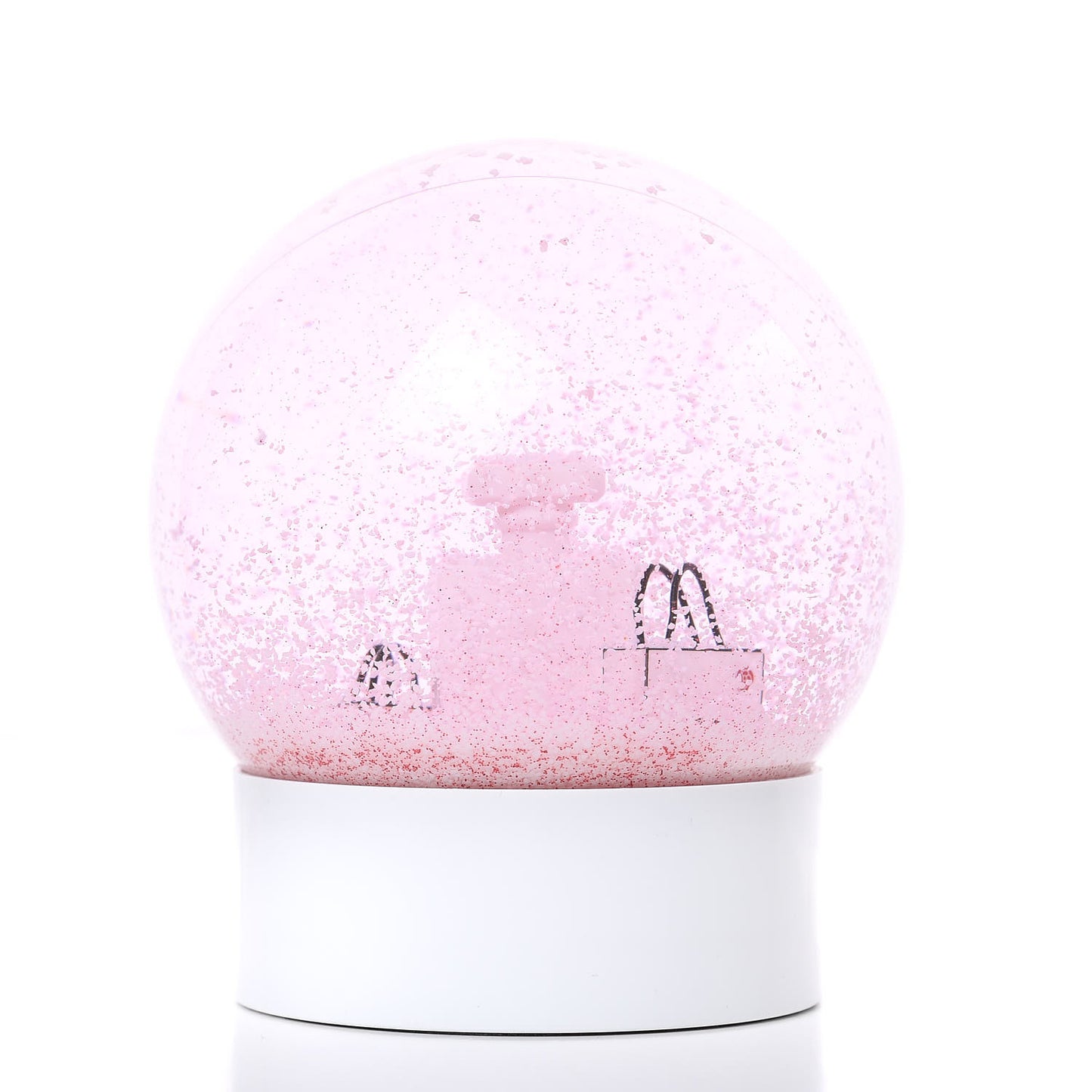 Glass N°5 Perfume Bottle Snow Globe Pink
