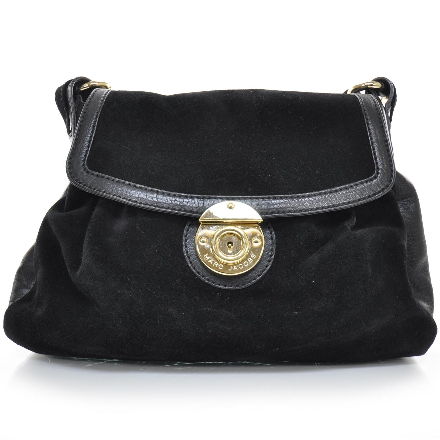 Soft Calf Suede Kate Shoulder Bag Black
