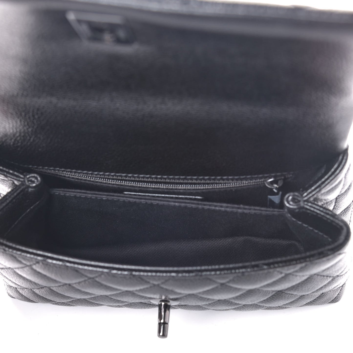 Caviar Quilted Mini Coco Handle Flap So Black