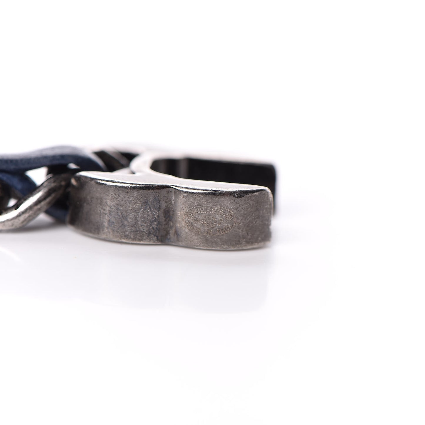 Lambskin CC Turnlock Choker Necklace Navy Blue