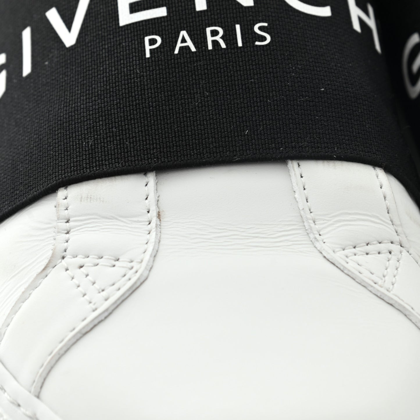 Calfskin Band Logo Womens Urban Street Sneakers 39 White Black