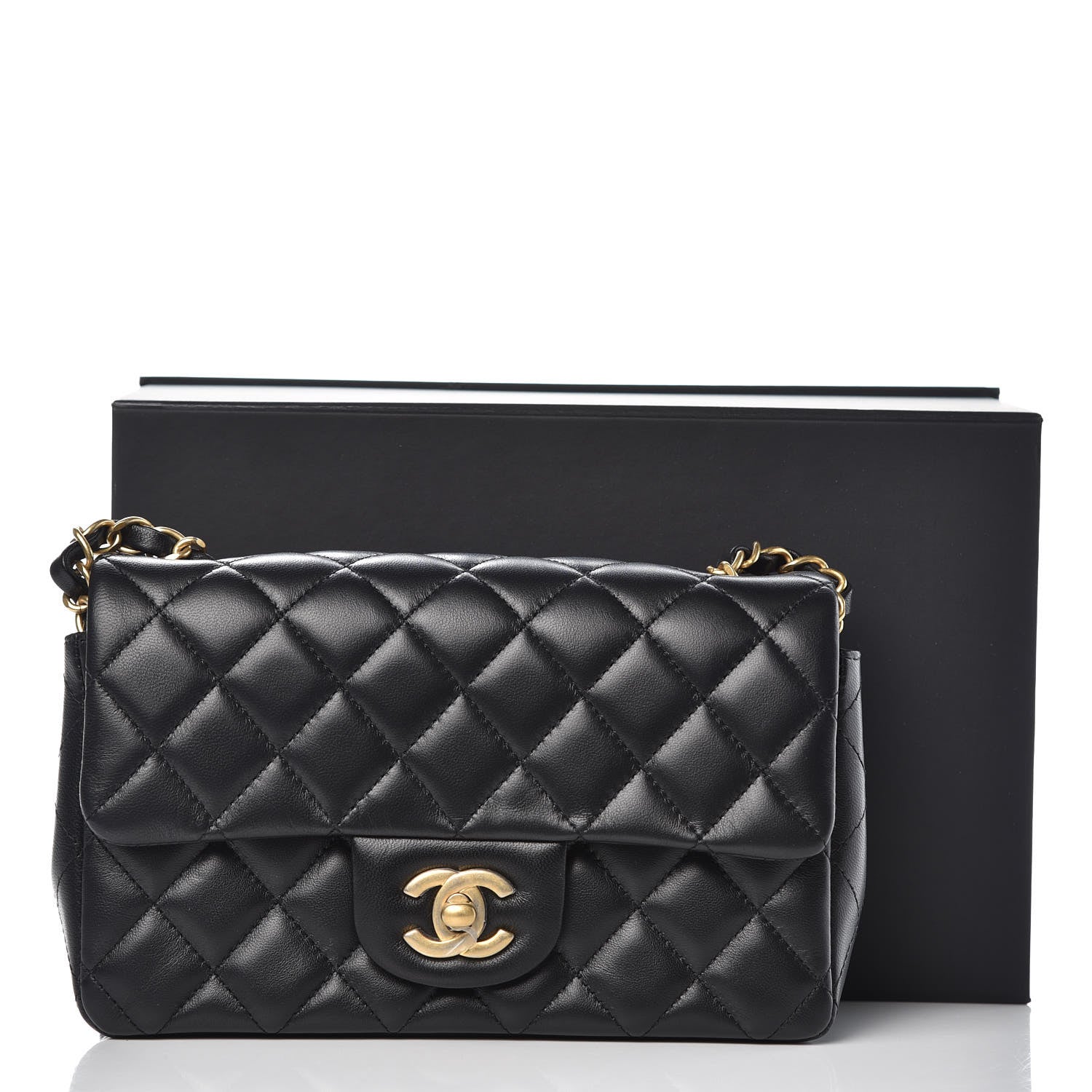 Chanel Lambskin Quilted Mini Rectangular Flap Black 8 of 9