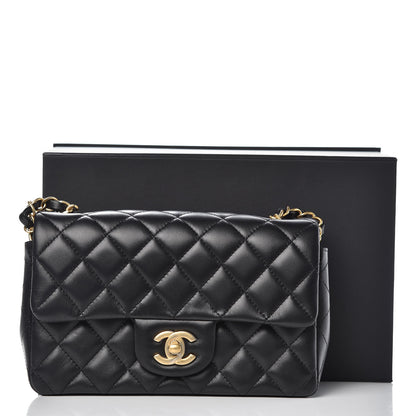 Chanel Lambskin Quilted Mini Rectangular Flap Black 8 of 9