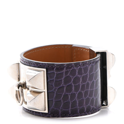 Hermes Shiny Alligator Collier De Chien CDC Bracelet S Amethyst 1 of 11