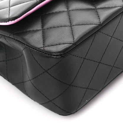 Chanel Lambskin Quilted Bi-Color Mini Top Handle Rectangular Flap Black Lilac 10 of 11