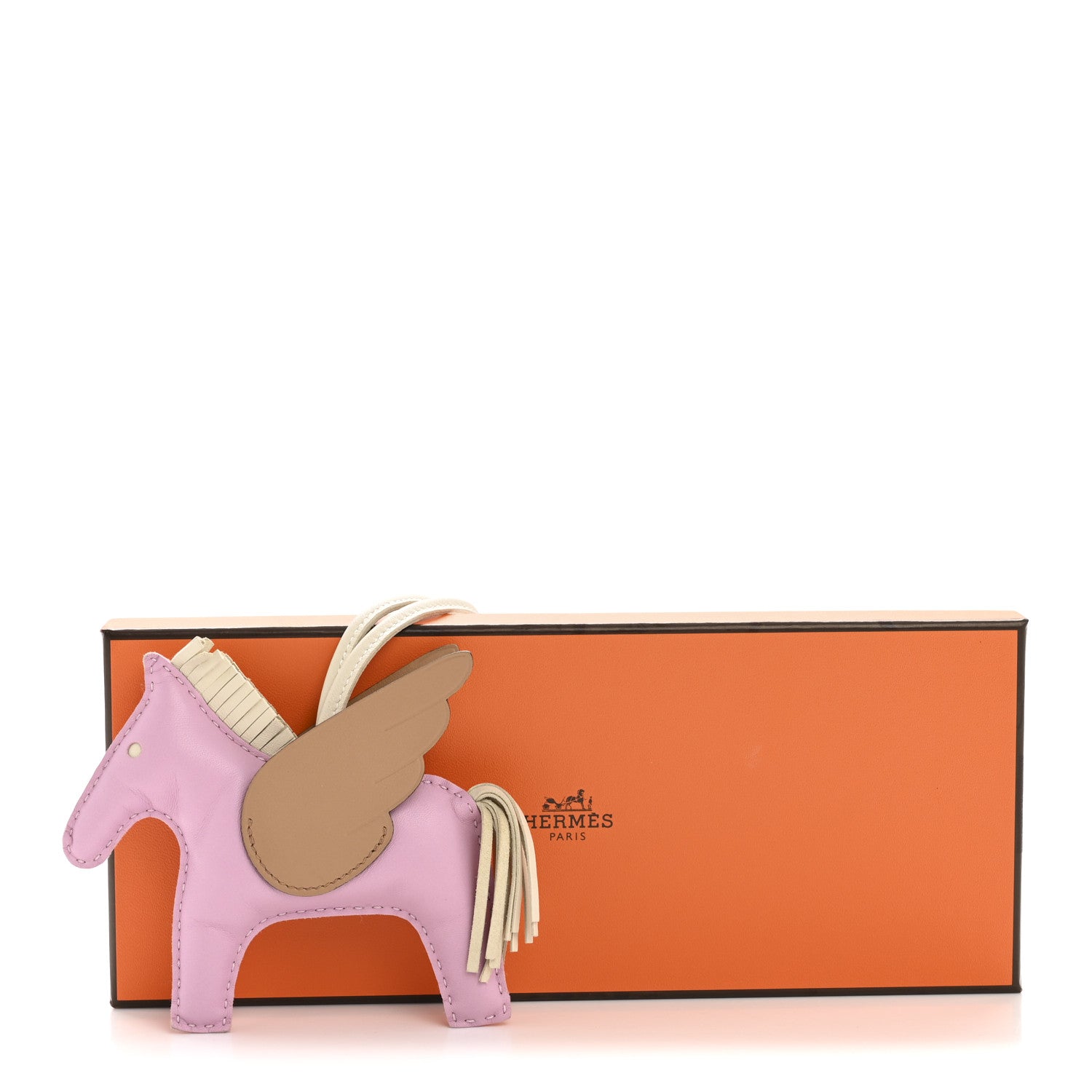 Hermes Milo Lambskin Grigri Rodeo Pegase Horse Bag Charm MM Mauve