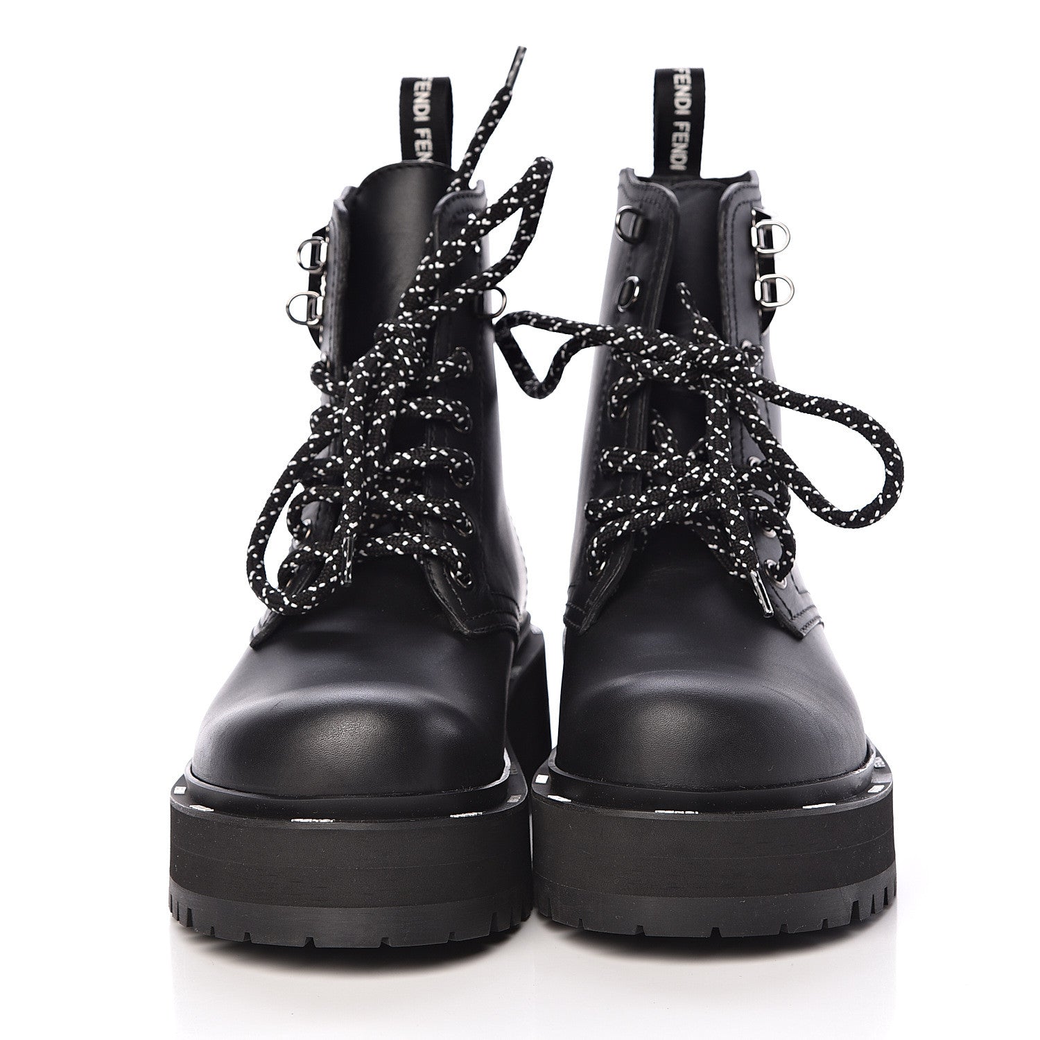 Fendi Calfskin FFreedom Platform Biker Boots 35 Black 2 of 10