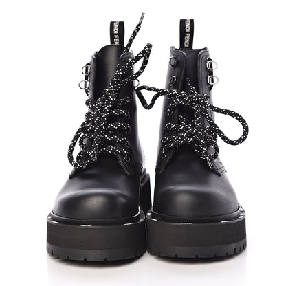 Fendi Calfskin FFreedom Platform Biker Boots 35 Black 2 of 10